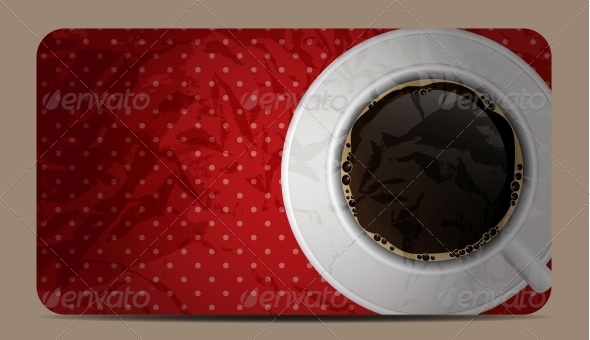 Vintage Coffee Gift Card Vector Illustration - Food Objects