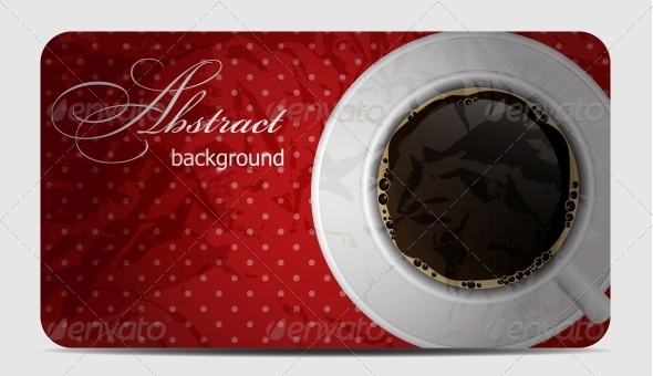 Vintage Coffee Gift Card Vector Illustration - Food Objects