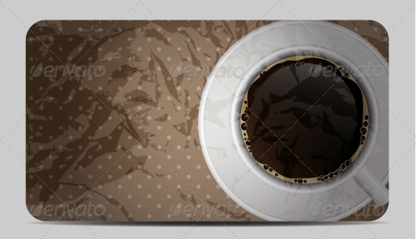Vintage Coffee Gift Card Vector Illustration - Food Objects