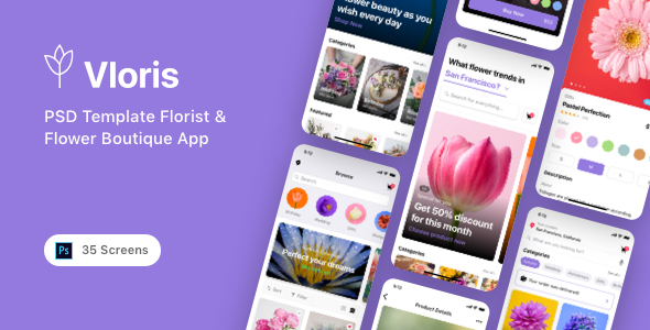 Vloris - PSD Template Florist & Flower Boutique App