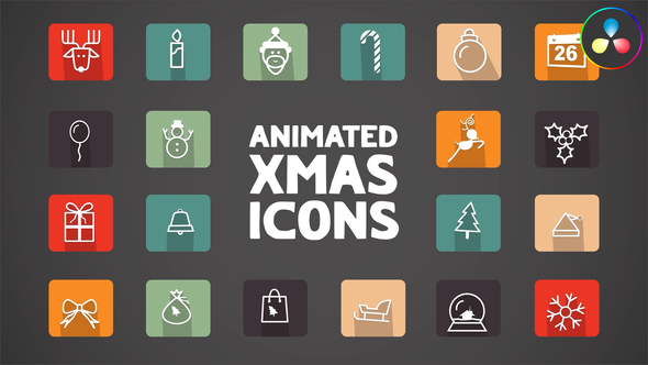 Animated Xmas Icons for DaVinci Resolve