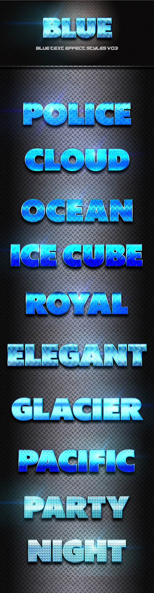 Blue Text Effect Styles V03