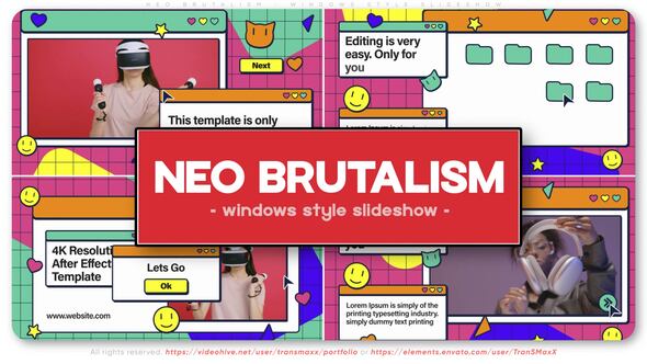 Neo Brutalism - Windows Style Slideshow