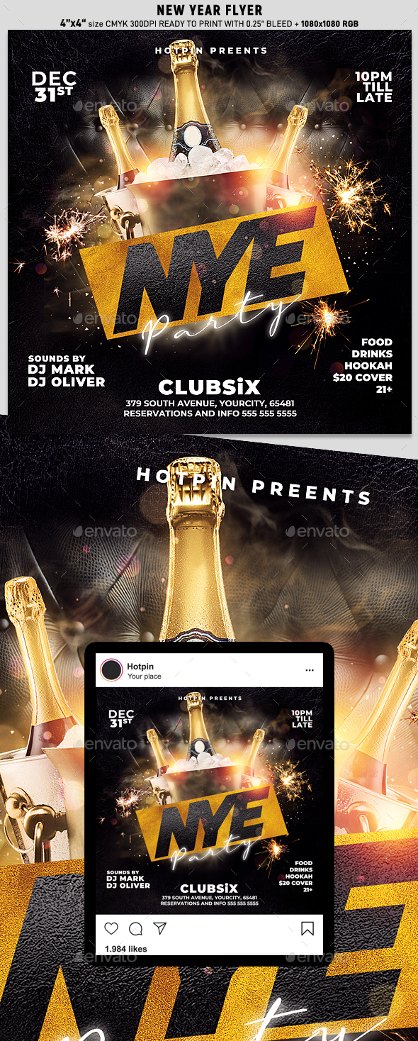 New Year Eve Flyer Template Preview