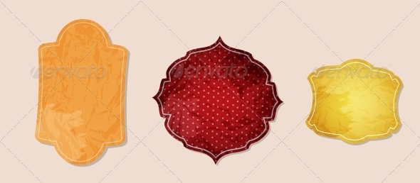 Aged Paper Labels Vector Illustration - Decorative Symbols Decorative