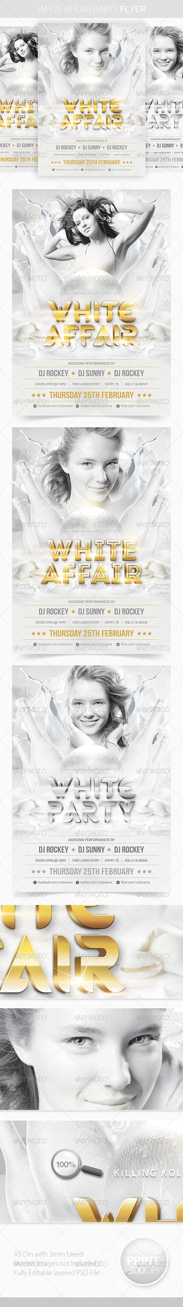 White Affair Party Flyer - Clubs & Parties Events