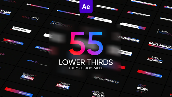 55 Lower Thirds | After Effects Elements template preview