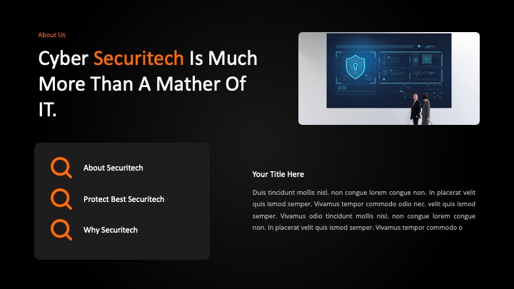 Securitech - Cyber Security Power Point Template, Presentation Templates