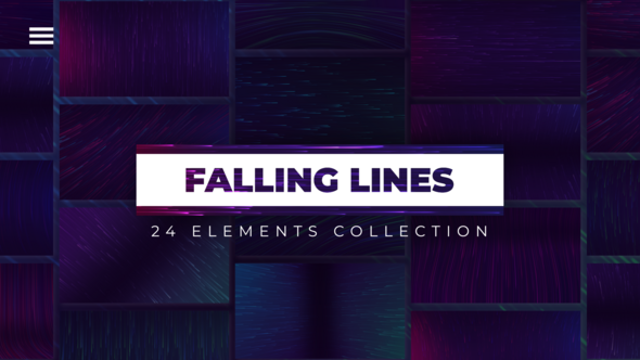 24 Falling Lines Backgrounds Elements template preview