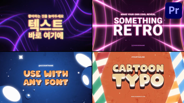 Cartoon Typography Slides | Premiere Pro MOGRT