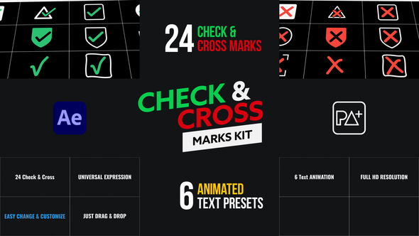 Check & Cross Marks Kit For After Effects