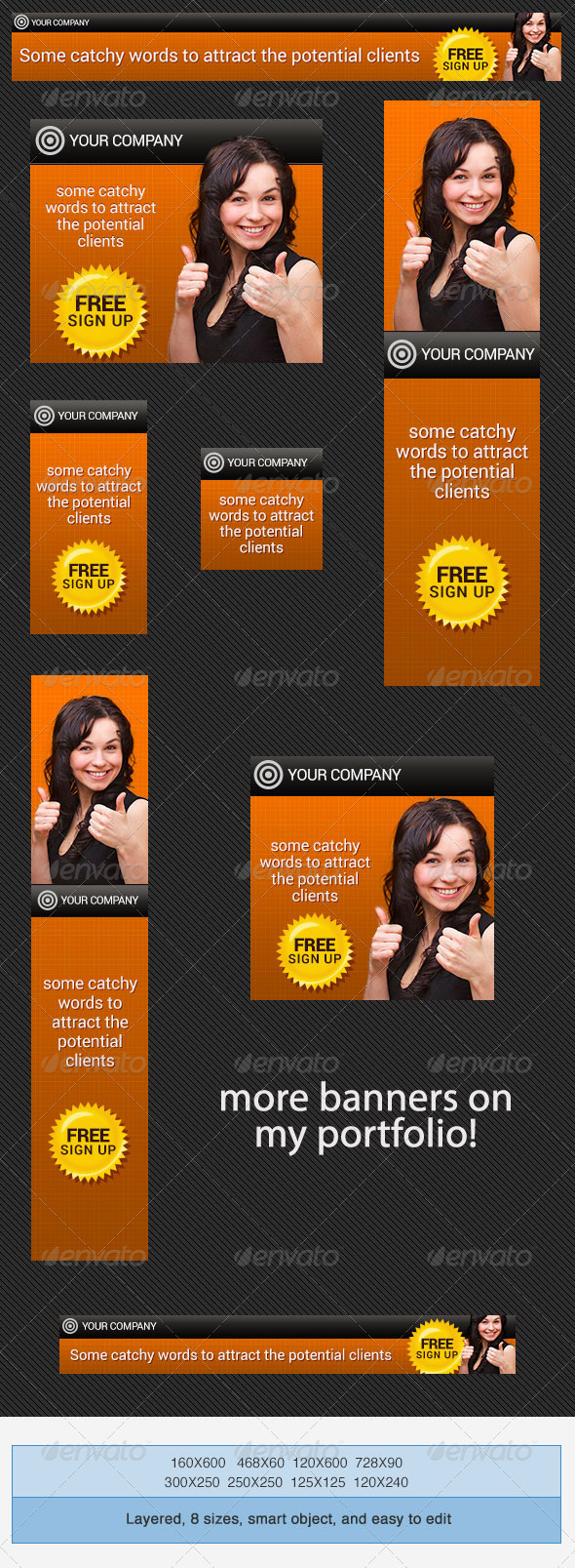 Sign Up Banner Ad PSD Templates - Banners & Ads Web Elements