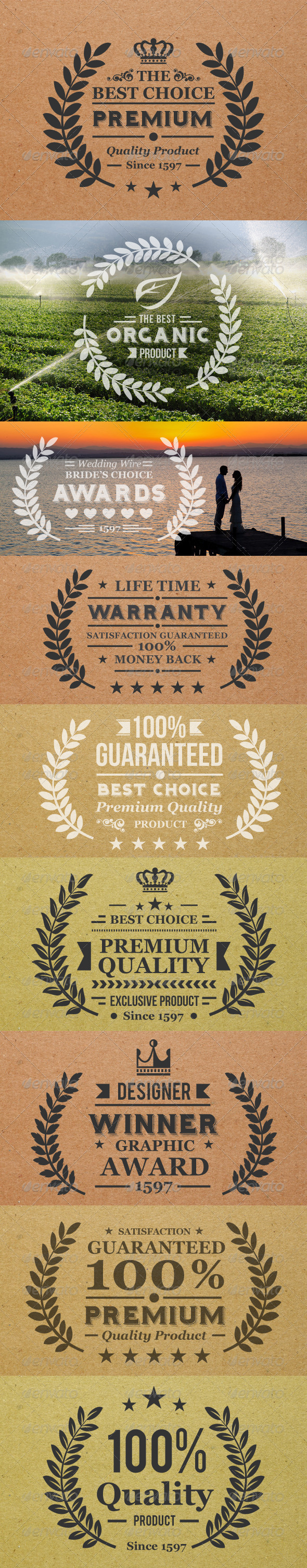 Laurel Wreath Label - Badges & Stickers Web Elements