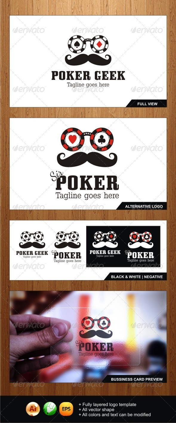 Poker Geek - Sir Poker Logos - Humans Logo Templates