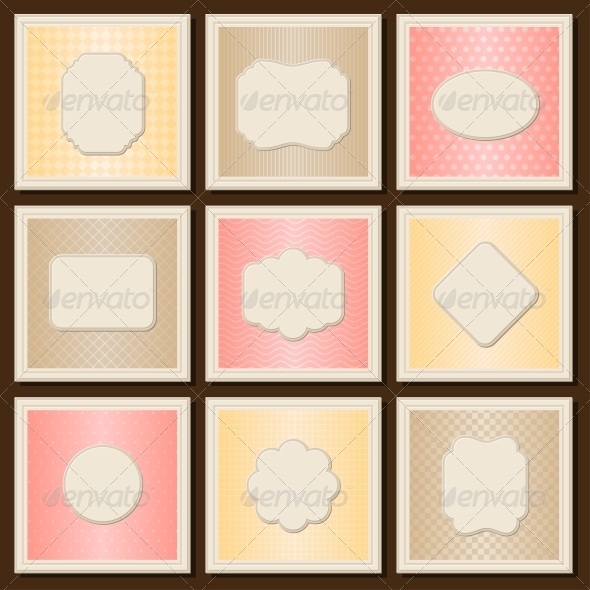 Vintage patterned cards templates set. - Backgrounds Decorative