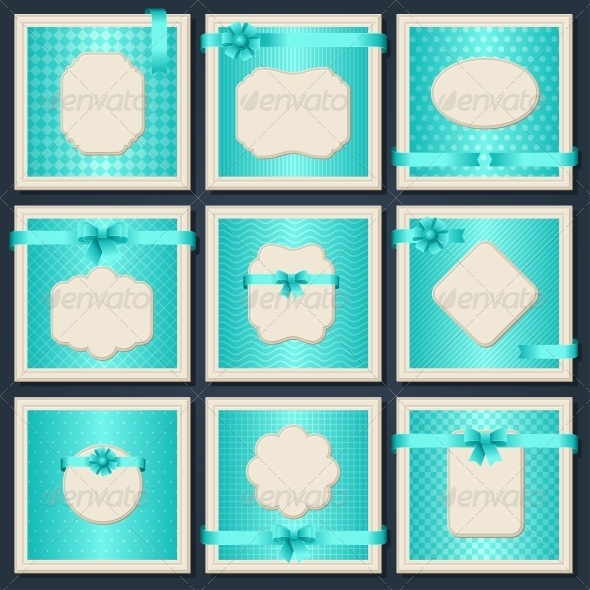 Vintage patterned cards. - Borders Decorative