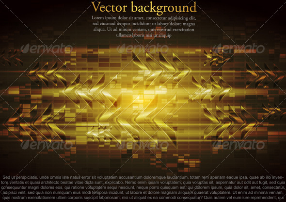 Vector yellow tech design with abstract glossy arr - Technology Conceptual