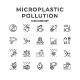 Set Line Icons of Microplastic Pollution