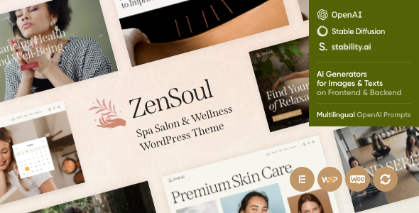 ZenSoul - Spa Salon & Wellness WordPress Theme + AI