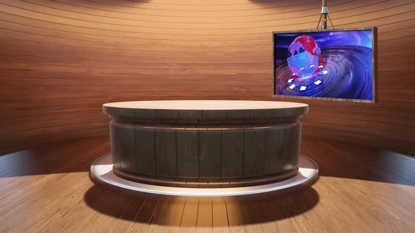 3D Virtual News Studio Background A5002 alt