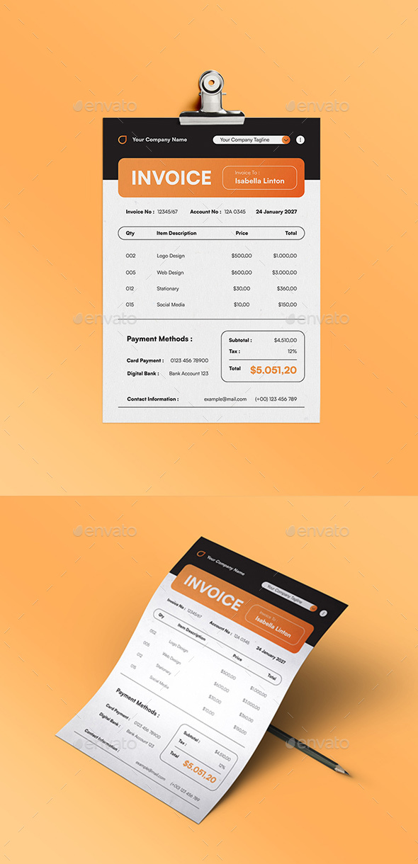Orange Modern Invoice