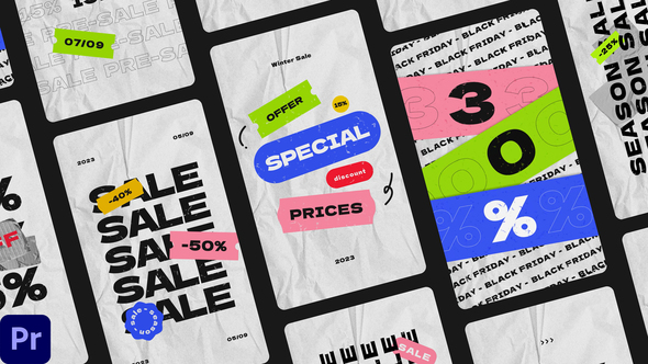 Sale Stories Verticals | MOGRT Premiere Pro template preview