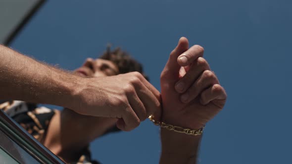 Men's Gold Bracelet Close Up
