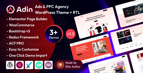 Adin – Advertising & PPC Agency WordPress Theme