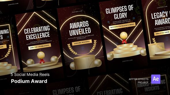 Social Media Reels - Podium Award After Effects Template Product Promo template preview