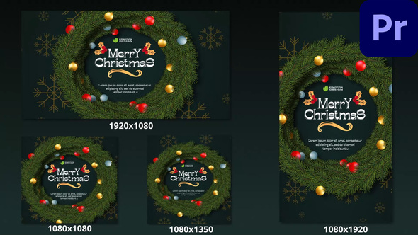 Merry Christmas || Social Media MOGRT Premiere Pro template preview