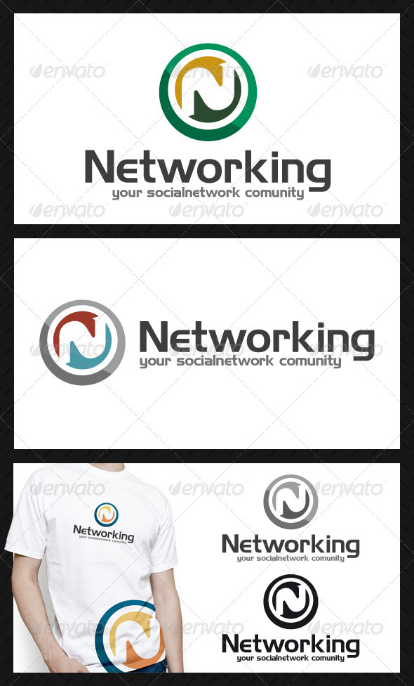 Social Network Community Letter N Logo Template - Letters Logo Templates