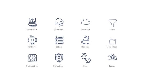 Cloud Computing - Outline Icons