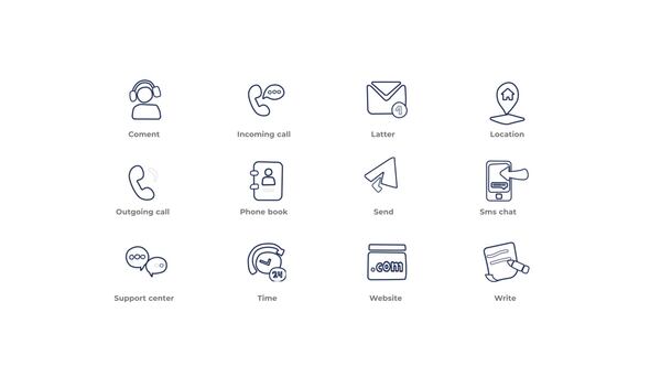 Contact Us - Outline Icons