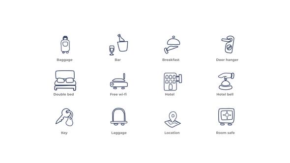 Hotel Service - Outline Icons