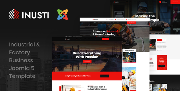 Inusti - Joomla 5 Industrial & Factory Business Template