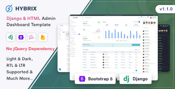 Hybrix - Django & HTML Admin Dashboard Template