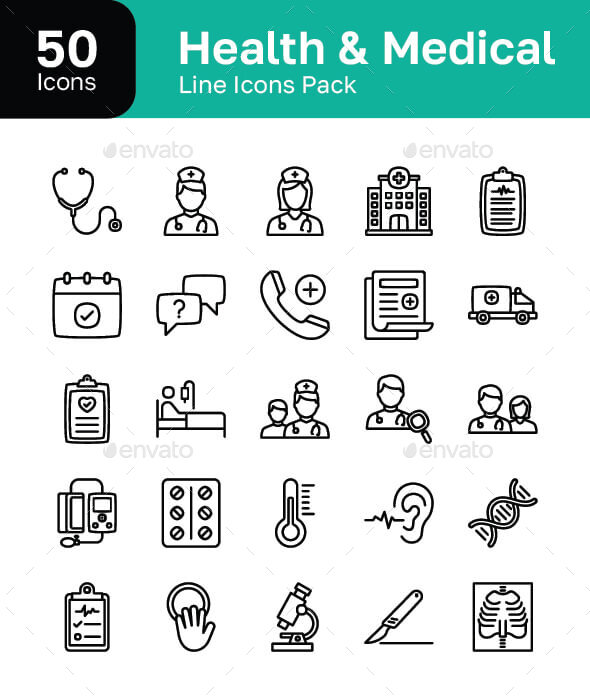 [DOWNLOAD]Health & Medical Line icons pack
