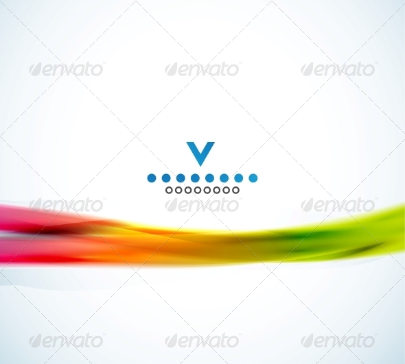 Colorful narrow wave abstract design template - Abstract Conceptual
