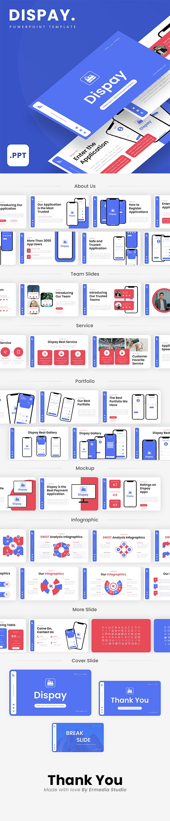 Dispay – Mobile App & SAAS PowerPoint Template