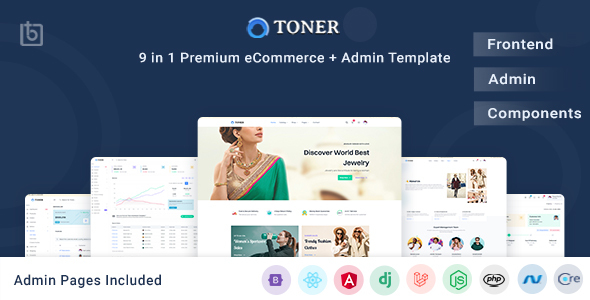 Toner - eCommerce Template + Admin Pages