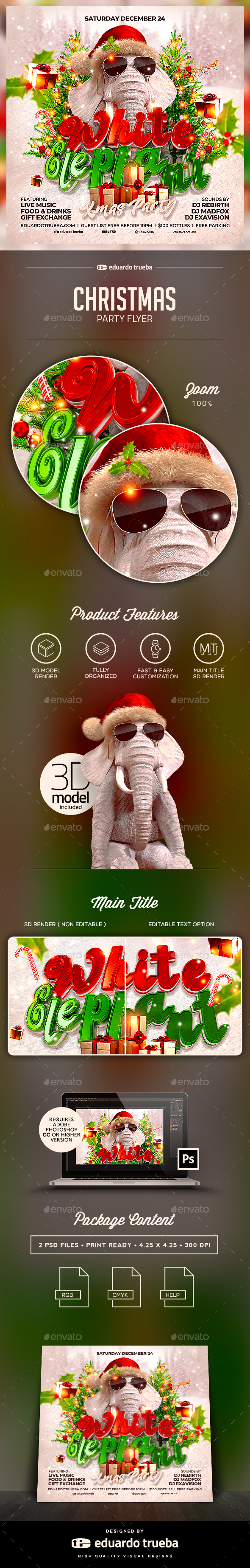 White Elephant Christmas Party Flyer