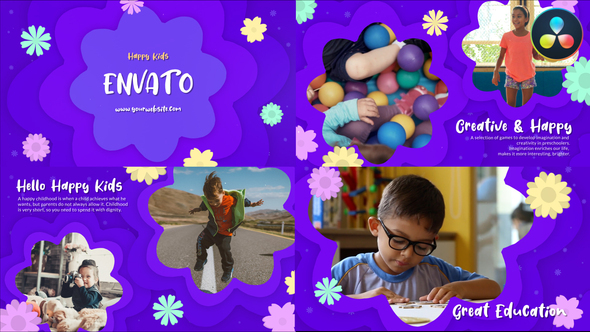 Happy Kids Slideshow for DaVinci Resolve