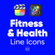 Fitness &amp; Health Line Icons For Final Cut Pro X - VideoHive Item for Sale