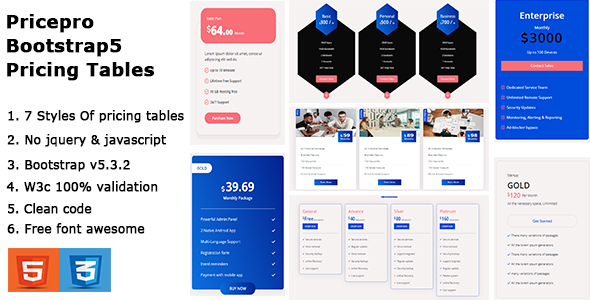 Pricepro Bootstrap5 Pricing Tables