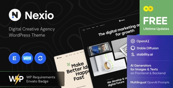 Nexio – Digital Creative Agency WordPress Theme + AI