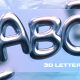 3D Transparent Metallic Letters with Numbers