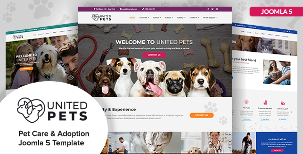 United Pets - Joomla 5 Pet Care & Adoption Template