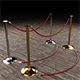 Silver and Gold Stanchion Low-poly