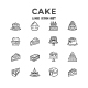 Set Line Icons of Cake