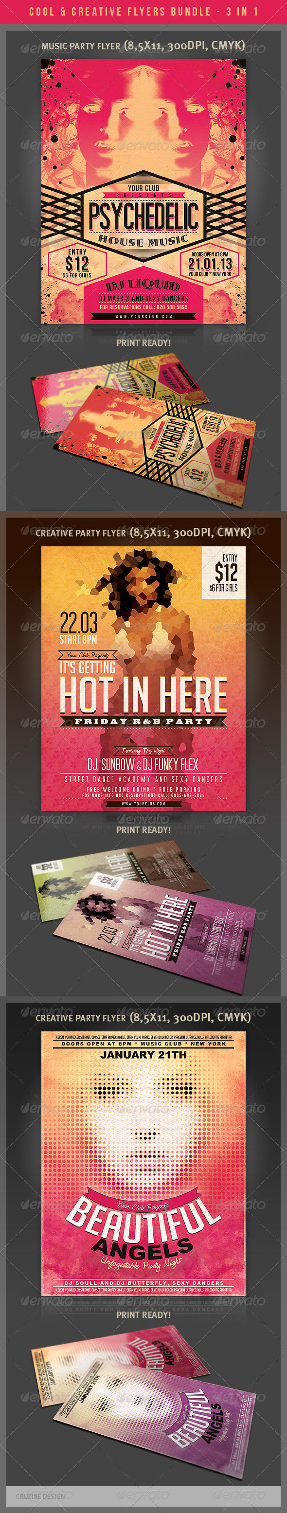 Cool & Creative Party Flyers Bundle - Clubs & Parties Events